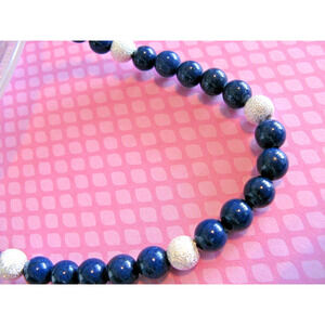 New Natural Blue Lapis Lazuli Stone 20" Necklace w/ Sterling Silver .925 Clasp